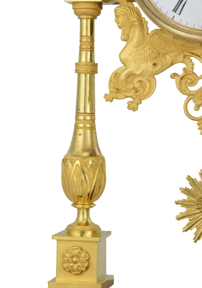 Pendule portique en bronze doré au mercure et marbre - Image 7