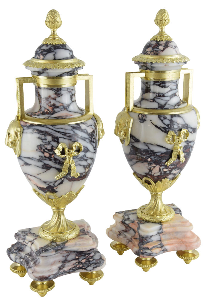 Paire de vases aux félins style Empire XIXème – Image 4