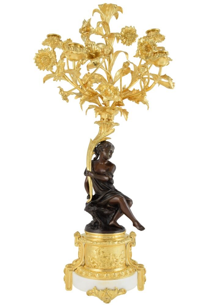 Paire de candélabres à bouquet fleuri XIXème - Image 15