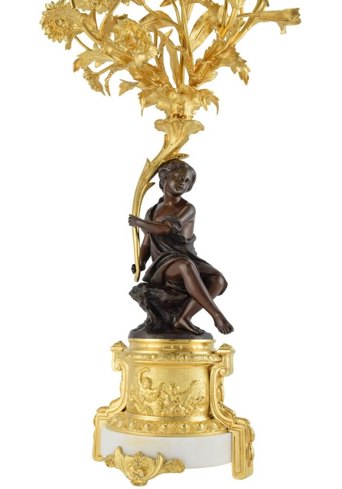 Paire de candélabres à bouquet fleuri XIXème - Image 6