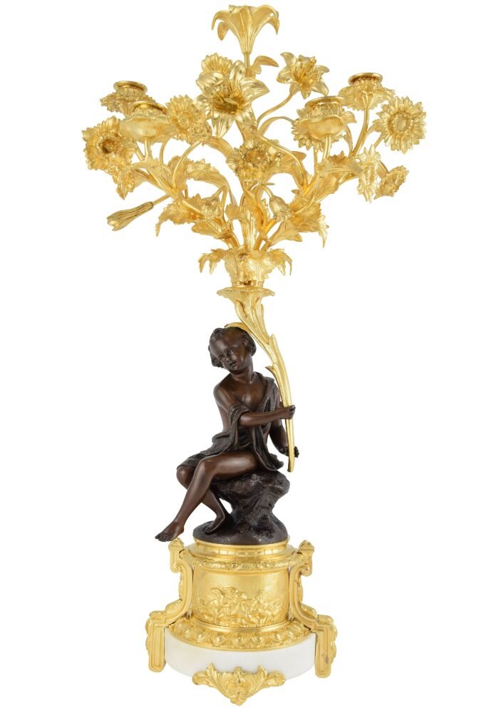 Paire de candélabres à bouquet fleuri XIXème - Image 14