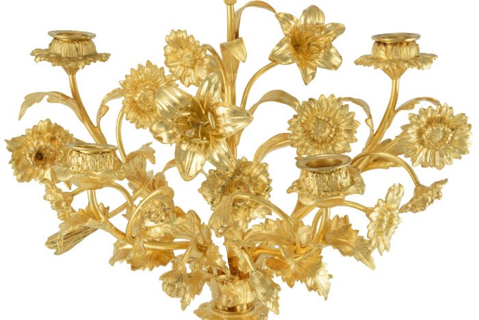Paire de candélabres à bouquet fleuri XIXème - Image 8
