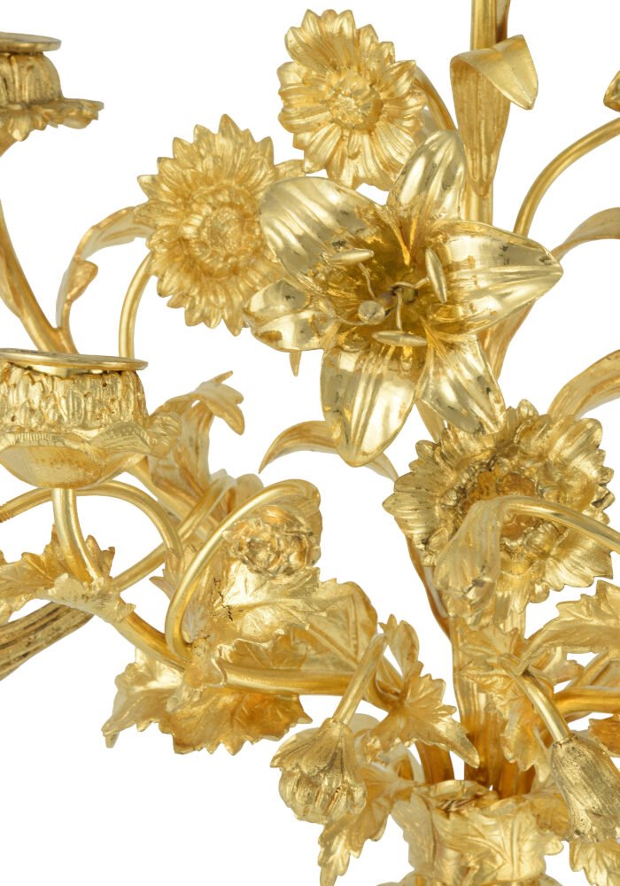 Paire de candélabres à bouquet fleuri XIXème - Image 12