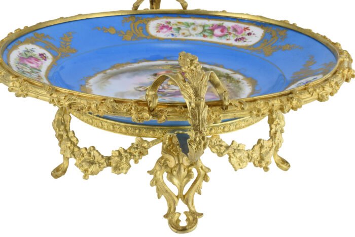 XL assiette en porcelaine, monture en bronze doré XIXème – Image 6