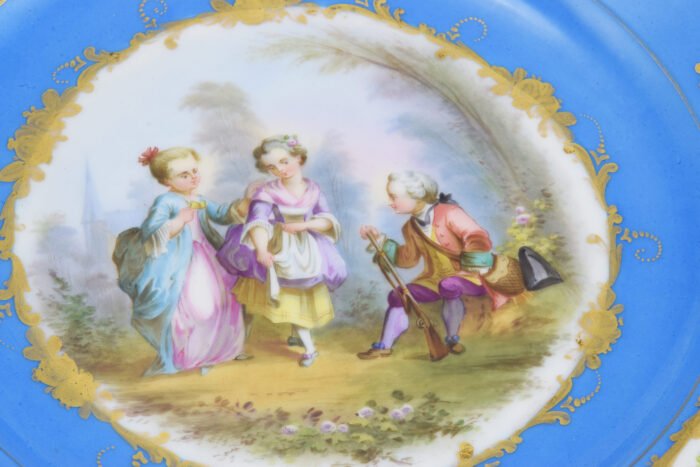 XL assiette en porcelaine, monture en bronze doré XIXème – Image 4