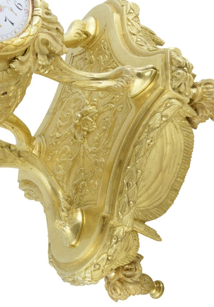 Pendule et chandeliers "cariatide" Horloger: Mougin – Image 6