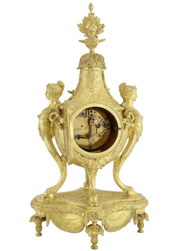 Pendule et chandeliers "cariatide" Horloger: Mougin – Image 15