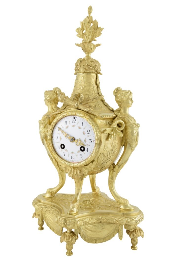 Pendule et chandeliers "cariatide" Horloger: Mougin – Image 10