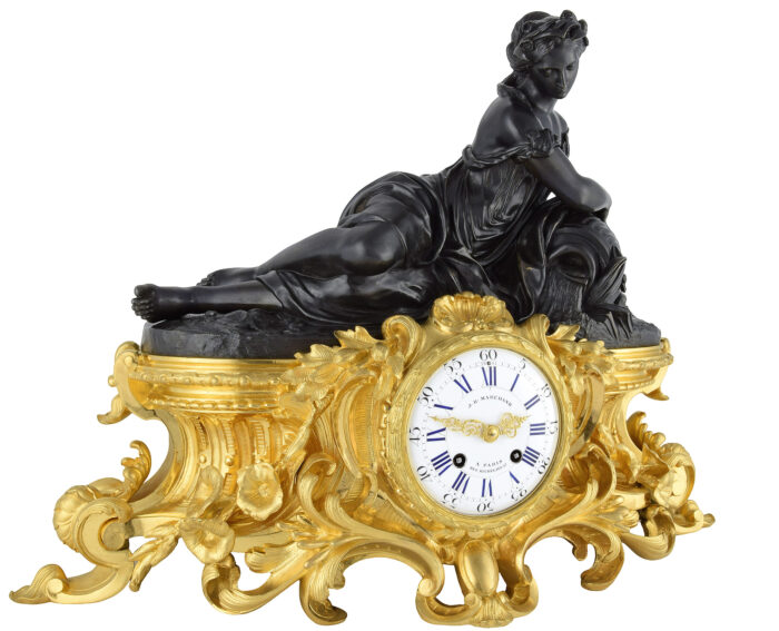 Pendule Naïde Bronzier : MARCHAND / Horloger : DEWINT – Bild 4