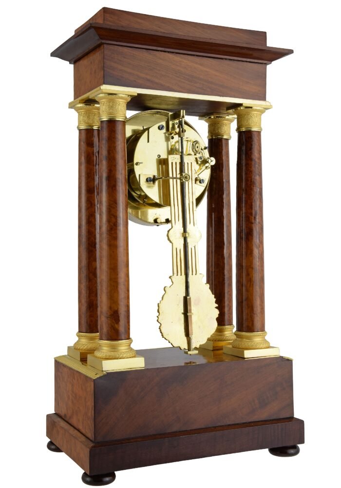 Pendule portique bois de loupe Charles X 1840 – Image 10