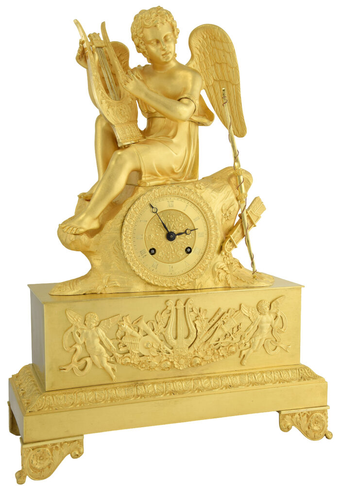 Pendule allégorique au putto musicien figurant l’Amour – Bild 3