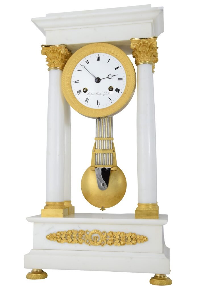 Portique marbre de carrare et bronze doré au mercure - Image 4