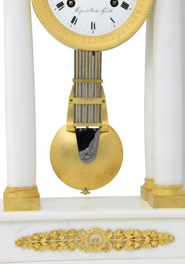 Portique marbre de carrare et bronze doré au mercure - Image 5