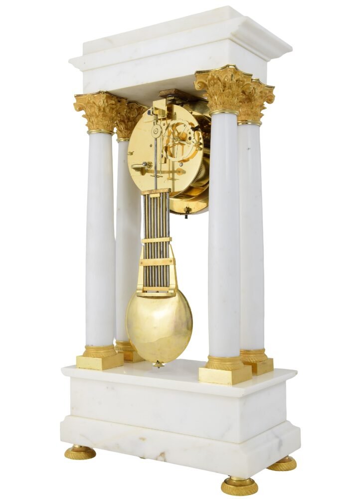 Portique marbre de carrare et bronze doré au mercure - Image 9