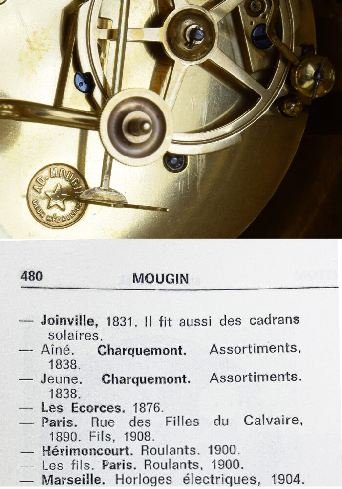 Pendule et chandeliers en bronze Horloger: Mougin - Image 9