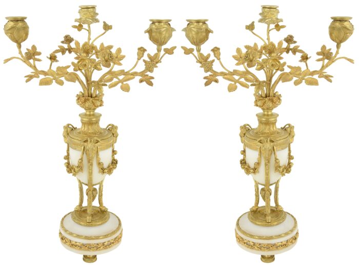 Paire de chandeliers en bouquet de fleurs – Bild 3