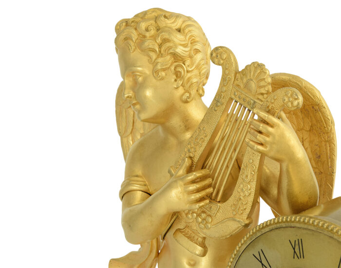 Pendule Amour musicien bronze doré au mercure à l'or – Bild 7