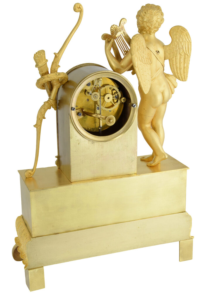 Pendule Amour musicien bronze doré au mercure à l'or – Bild 8