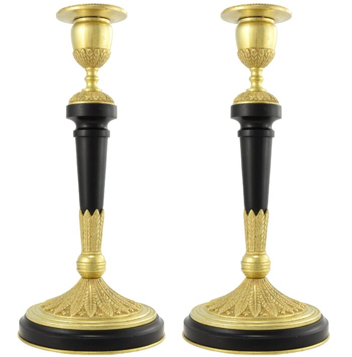 Paire de bougeoirs Néo-classique Epoque Napoléon III – Bild 3