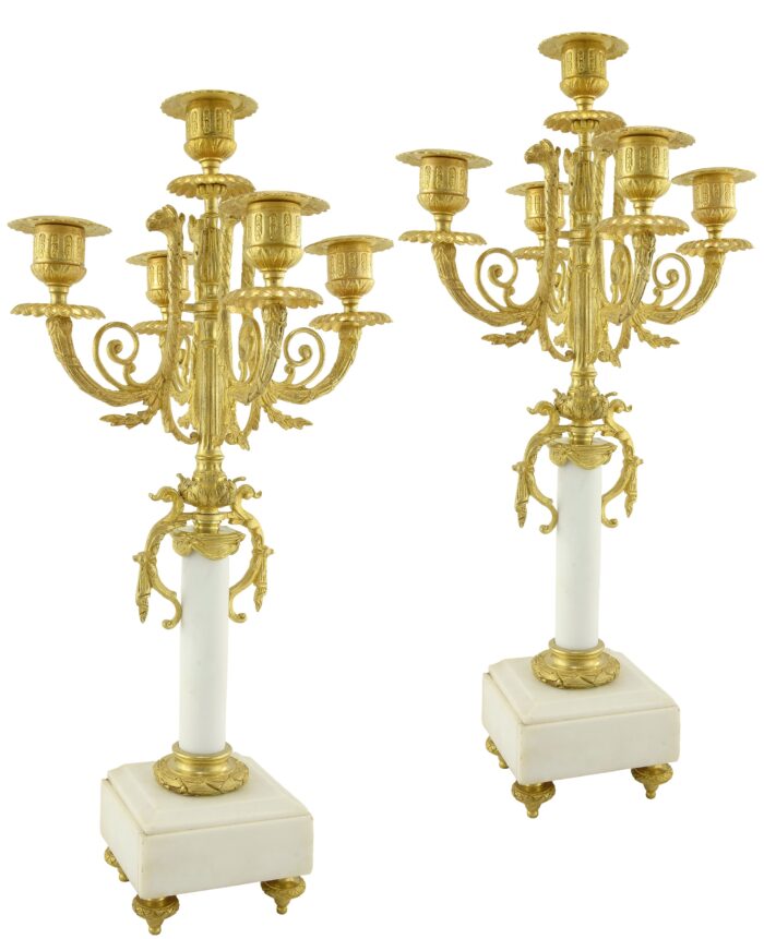 Paire de chandeliers style Empire XIXème – Image 3