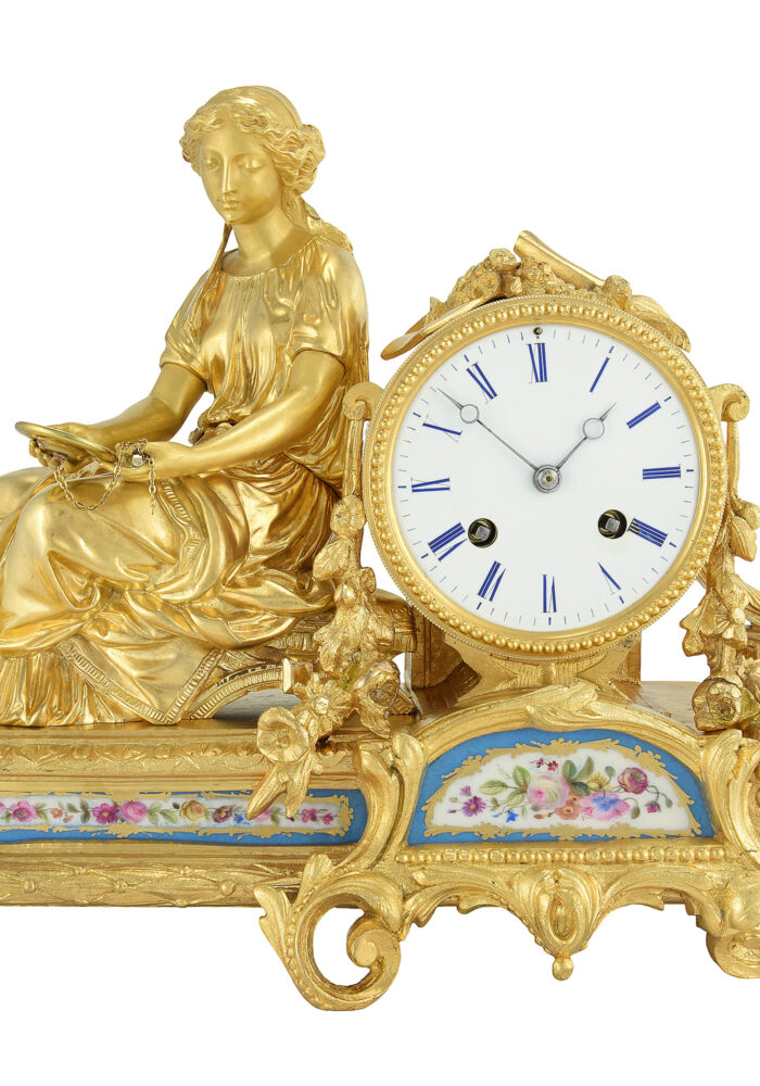 Pendule jeune femme au miroir - Roblin 1860