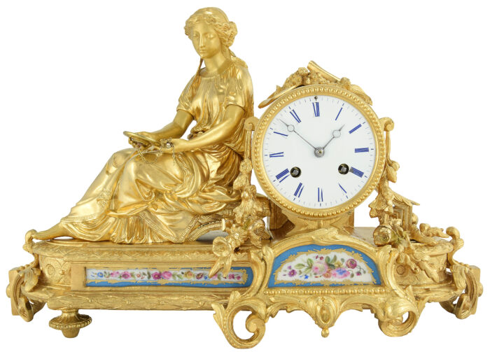 Pendule jeune femme au miroir - Roblin 1860 - Image 3
