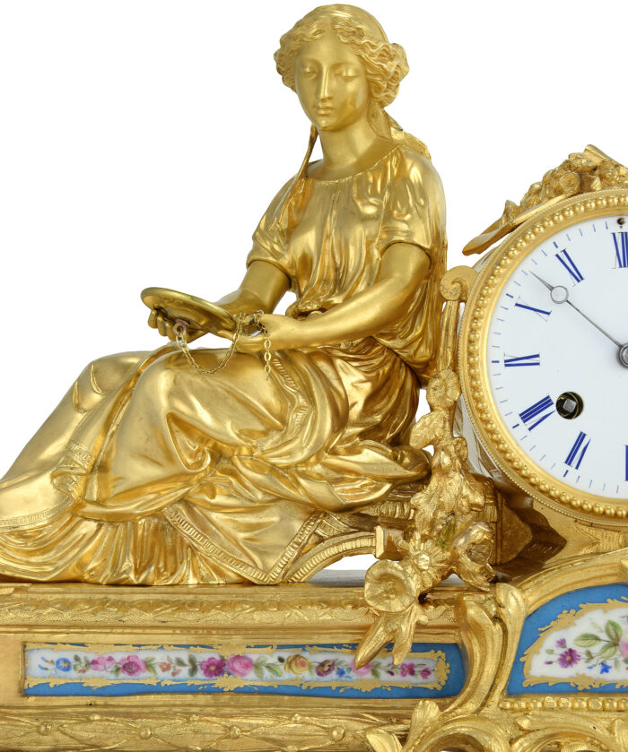 Pendule jeune femme au miroir - Roblin 1860 - Image 9