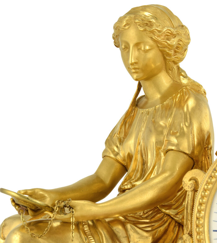 Pendule jeune femme au miroir - Roblin 1860 - Image 7