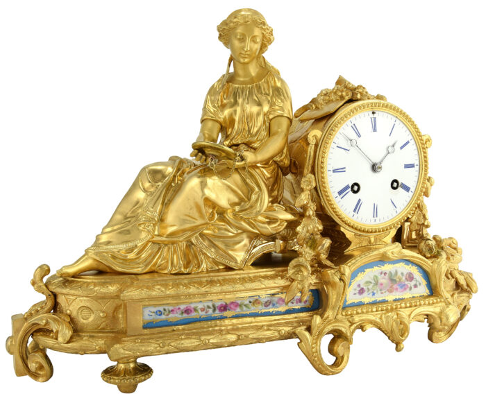 Pendule jeune femme au miroir - Roblin 1860 - Image 5