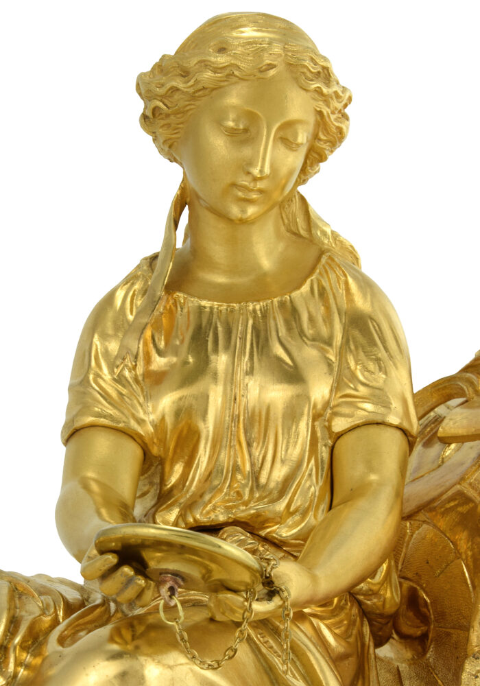 Pendule jeune femme au miroir - Roblin 1860 - Image 6
