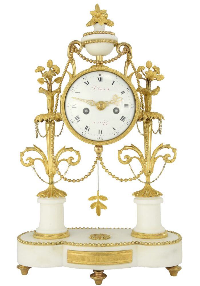 Pendule portique XVIIIème Horloger : SCHIMT 1780