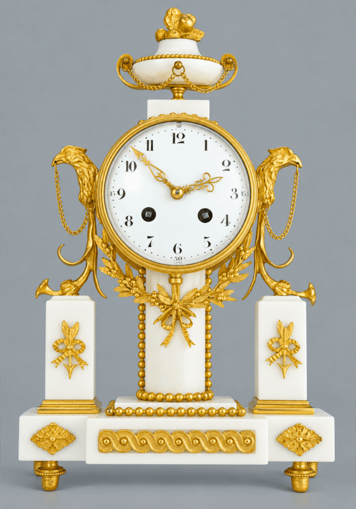 Pendule architecturale aux aigles impériaux