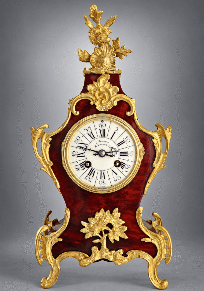Pendule cartel en écaille de tortue Japy 1878