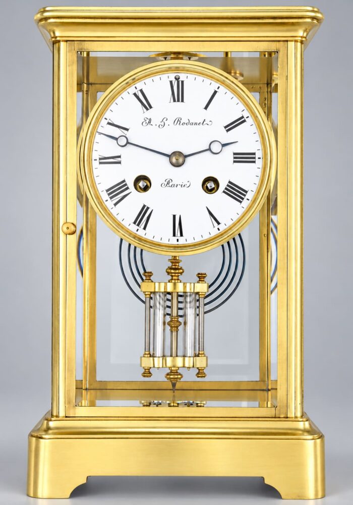 Pendule cage en verre Horloger : Rodanet 1860