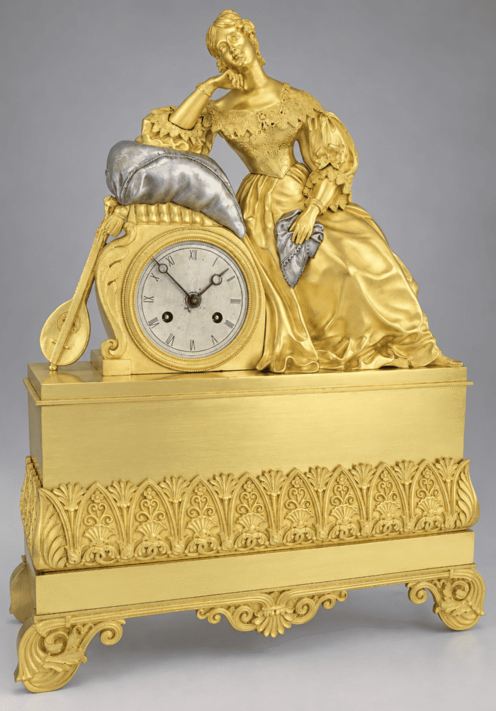 Pendule jeune femme mélancolique – Pons 1827