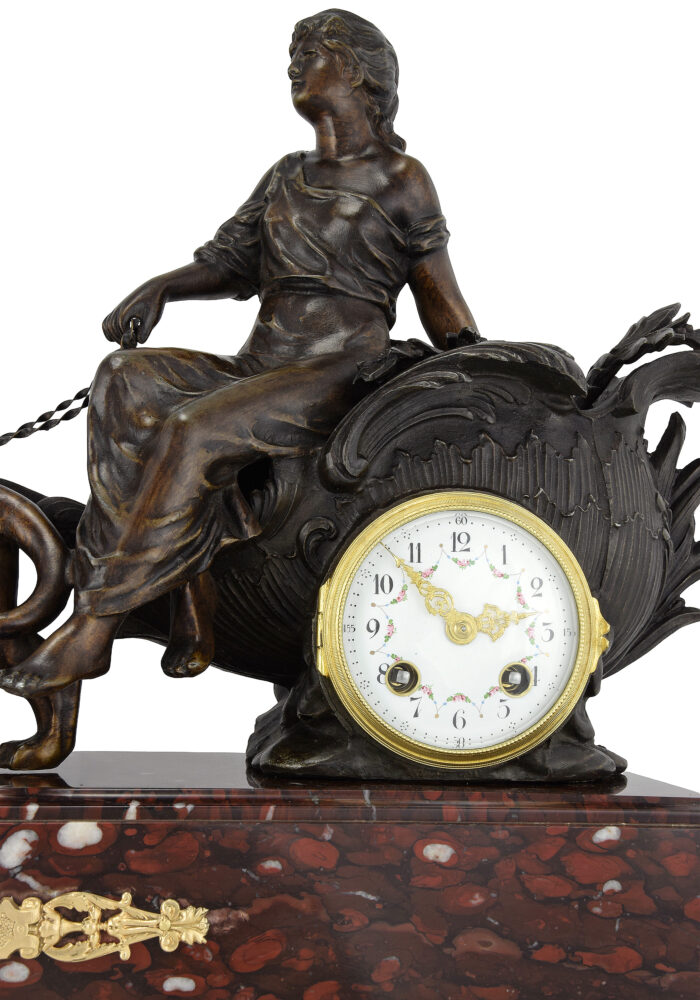 Pendule au char tiré par deux lions début du XXᵉ siècle – Image 9