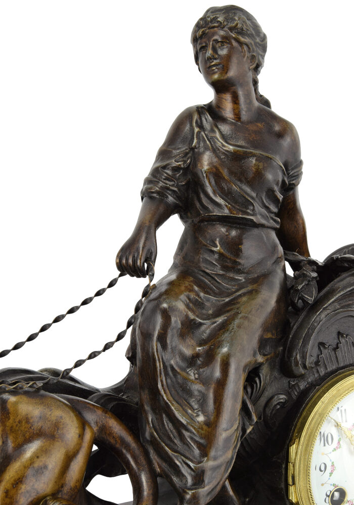 Pendule au char tiré par deux lions début du XXᵉ siècle – Image 8