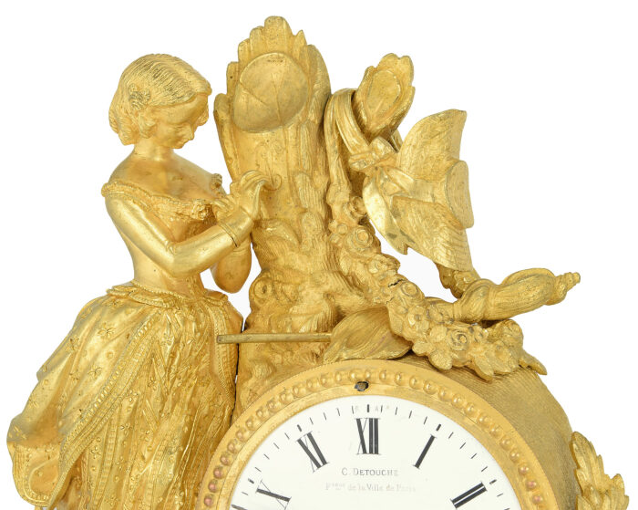 Pendule « La Jeune Fille gravant ses initiales » DETOUCHE 1850 - Image 6