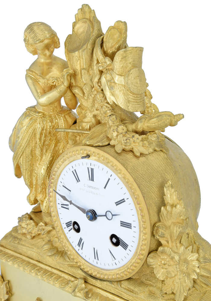 Pendule « La Jeune Fille gravant ses initiales » DETOUCHE 1850 - Image 5